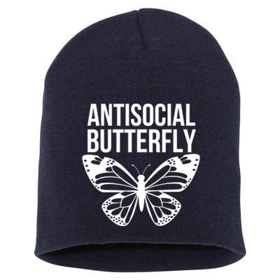Antisocial Butterfly Funny Introverted Short Acrylic Beanie
