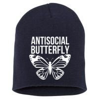 Antisocial Butterfly Funny Introverted Short Acrylic Beanie