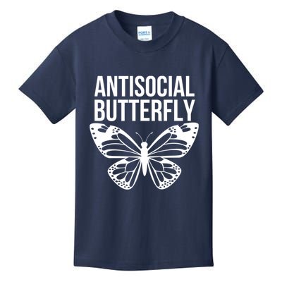 Antisocial Butterfly Funny Introverted Kids T-Shirt