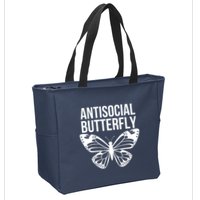Antisocial Butterfly Funny Introverted Zip Tote Bag