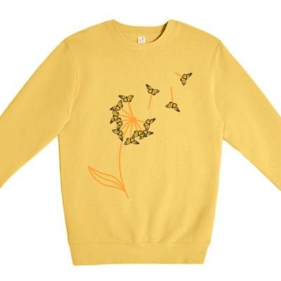 Awesome Butterfly Flower Monarch Dandelion Gift Premium Crewneck Sweatshirt