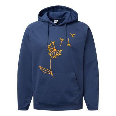 Awesome Butterfly Flower Monarch Dandelion Gift Performance Fleece Hoodie