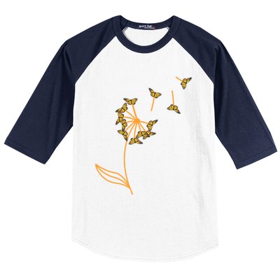 Awesome Butterfly Flower Monarch Dandelion Gift Baseball Sleeve Shirt