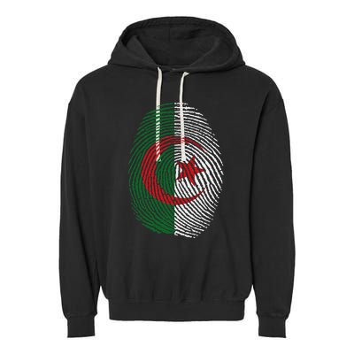 Algeria blood fingerprint Garment-Dyed Fleece Hoodie