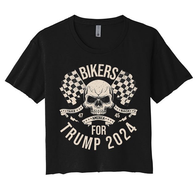 American Bikers For Trump Take America Back 2024 Crop Top