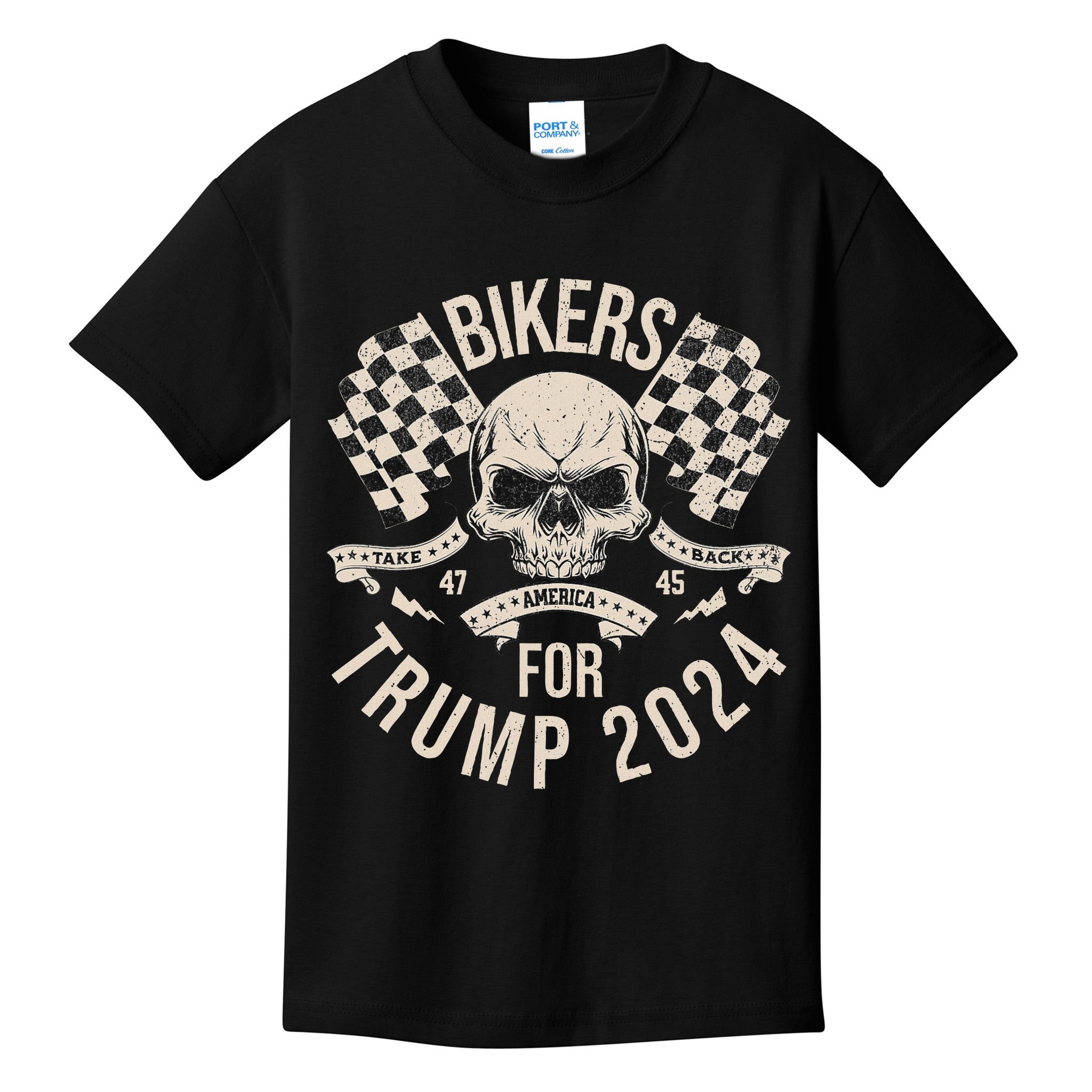American Bikers For Trump Take America Back 2024 Kids T-Shirt