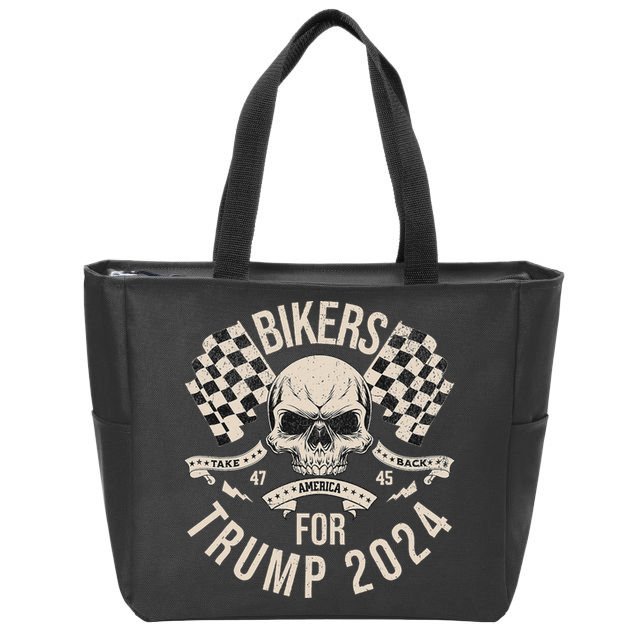 American Bikers For Trump Take America Back 2024 Zip Tote Bag