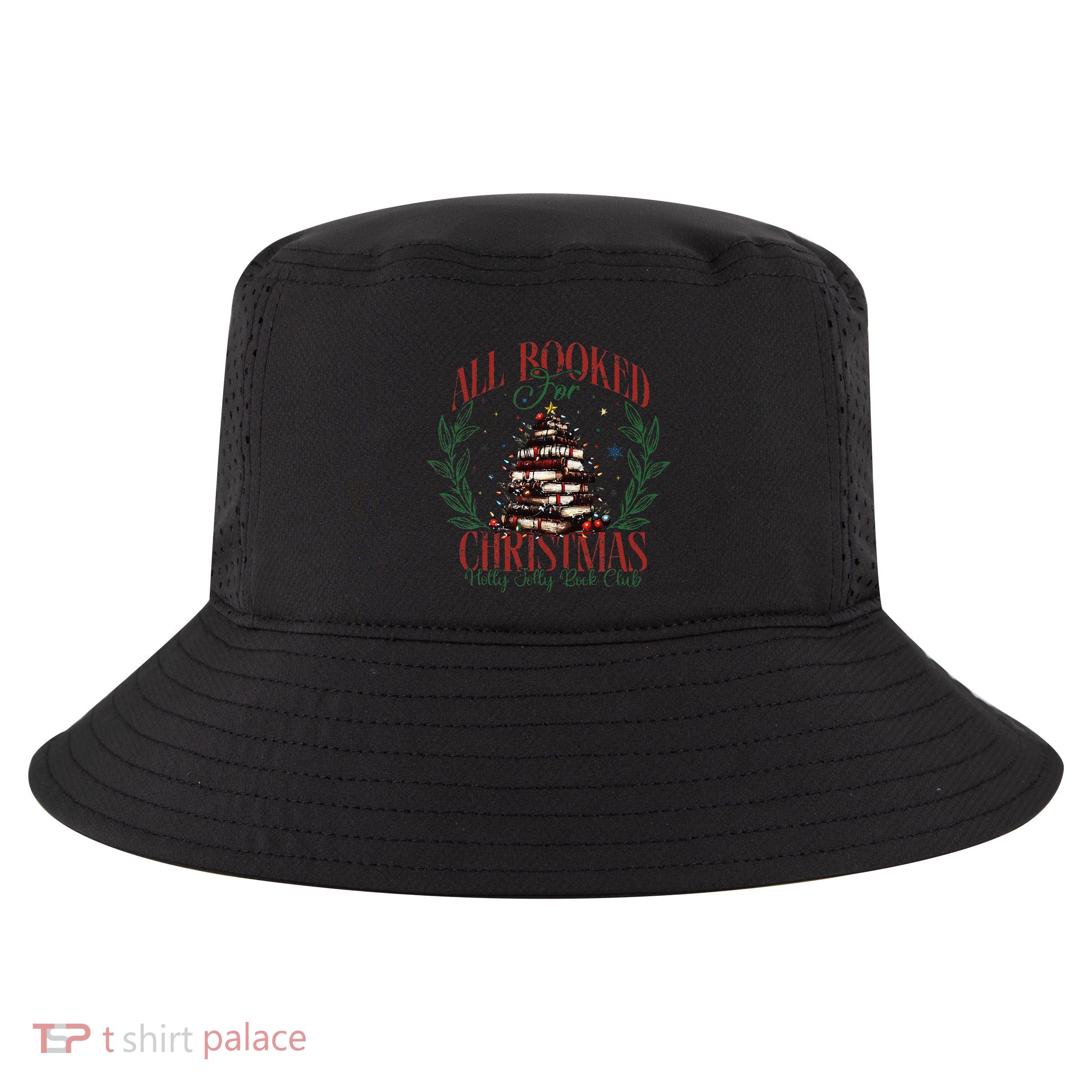 All Booked For Christmas Holly Max Jolly Book Reading Cool Comfort Performance Bucket Hat