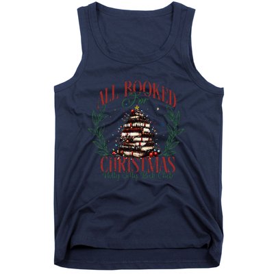 All Booked For Christmas Holly Max Jolly Book Reading Tank Top