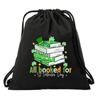 All Booked For St. PatrickS Day Shamrock Librarian Reading Gift Drawstring Bag