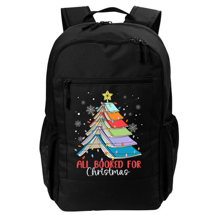 All Booked For Christmas Book Christmas Tree Lights Apparel Daily Commute Backpack