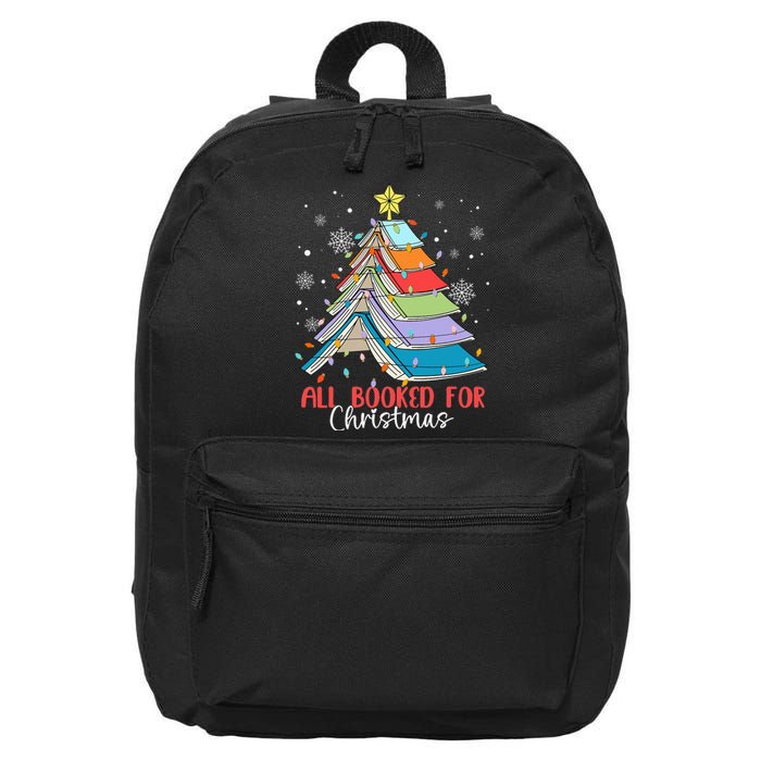 All Booked For Christmas Book Christmas Tree Lights Apparel 16 in Basic Backpack