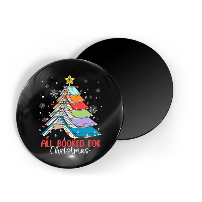 All Booked For Christmas Book Christmas Tree Lights Apparel Magnet