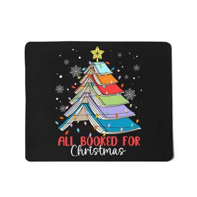 All Booked For Christmas Book Christmas Tree Lights Apparel Mousepad