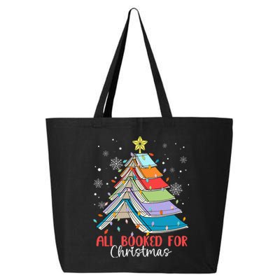 All Booked For Christmas Book Christmas Tree Lights Apparel 25L Jumbo Tote