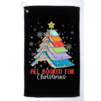 All Booked For Christmas Book Christmas Tree Lights Apparel Platinum Collection Golf Towel