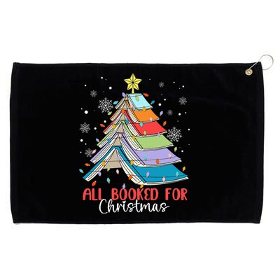 All Booked For Christmas Book Christmas Tree Lights Apparel Grommeted Golf Towel