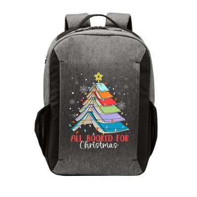 All Booked For Christmas Book Christmas Tree Lights Apparel Vector Backpack