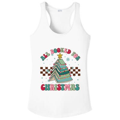 All Booked For Christmas Tree Book Funny Bookish Christmas Ladies PosiCharge Competitor Racerback Tank