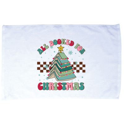 All Booked For Christmas Tree Book Funny Bookish Christmas Microfiber Hand Towel