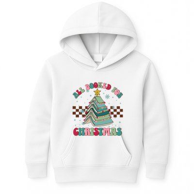 All Booked For Christmas Tree Book Funny Bookish Christmas Kids Hoodie