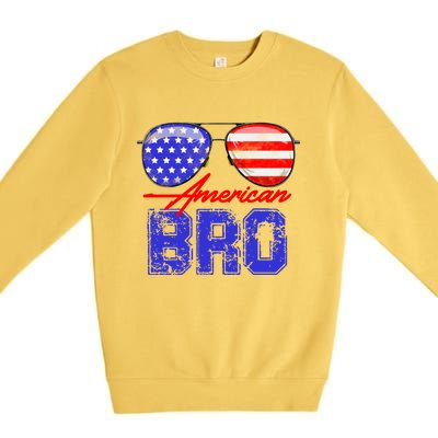 American Bro! Funny 4th Of July Gift Premium Crewneck Sweatshirt