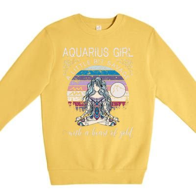 Aquarius Birthday For Women February Gift Premium Crewneck Sweatshirt