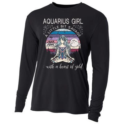 Aquarius Birthday For Women February Gift Cooling Performance Long Sleeve Crew