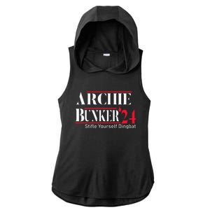 Archie Bunker For President Ladies PosiCharge Tri-Blend Wicking Draft Hoodie Tank