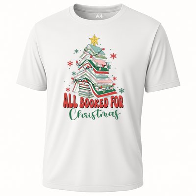 All Booked For Christmas teacher Reading Bookworm Cooling Performance Crew T-Shirt