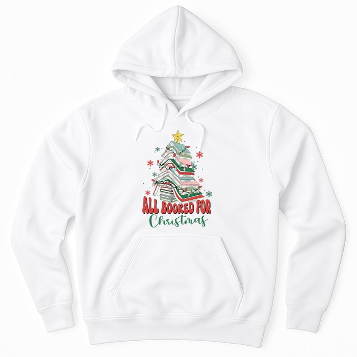 All Booked For Christmas teacher Reading Bookworm Hoodie