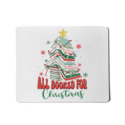 All Booked For Christmas teacher Reading Bookworm Mousepad