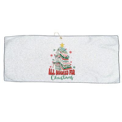 All Booked For Christmas teacher Reading Bookworm Large Microfiber Waffle Golf Towel