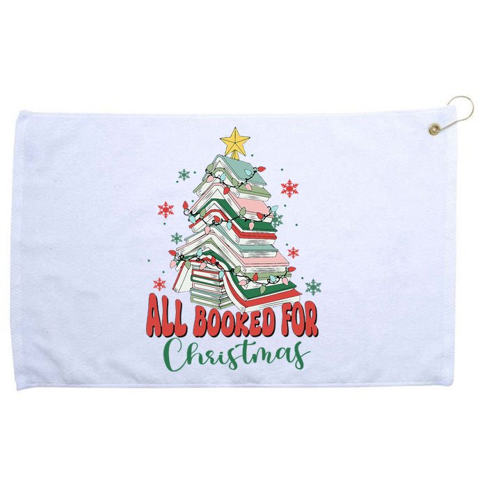 All Booked For Christmas teacher Reading Bookworm Grommeted Golf Towel