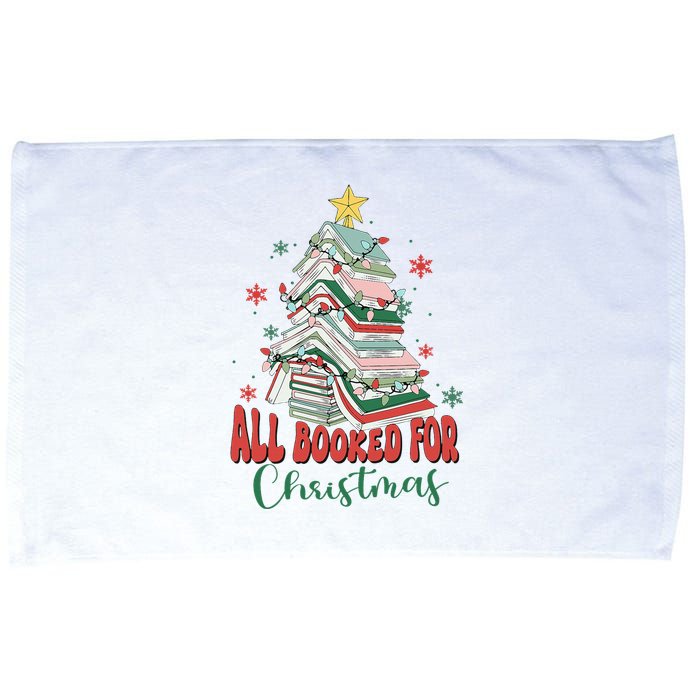 All Booked For Christmas teacher Reading Bookworm Microfiber Hand Towel