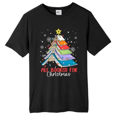 All Booked For Christmas Book Christmas Tree Lights Apparel Tall Fusion ChromaSoft Performance T-Shirt