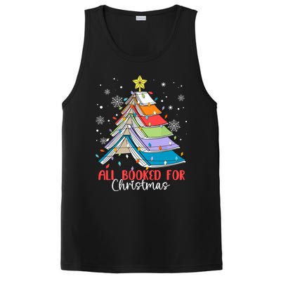 All Booked For Christmas Book Christmas Tree Lights Apparel PosiCharge Competitor Tank