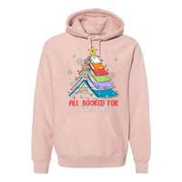 All Booked For Christmas Book Christmas Tree Lights Apparel Premium Hoodie