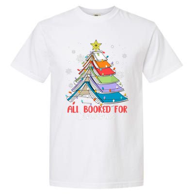 All Booked For Christmas Book Christmas Tree Lights Apparel Garment-Dyed Heavyweight T-Shirt