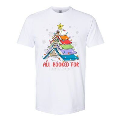 All Booked For Christmas Book Christmas Tree Lights Apparel Softstyle CVC T-Shirt