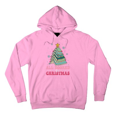 All Booked For Christmas Pine Tree Funny Xmas Raglan Baseball Hoodie