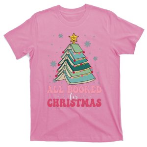 All Booked For Christmas Pine Tree Funny Xmas Raglan Baseball T-Shirt