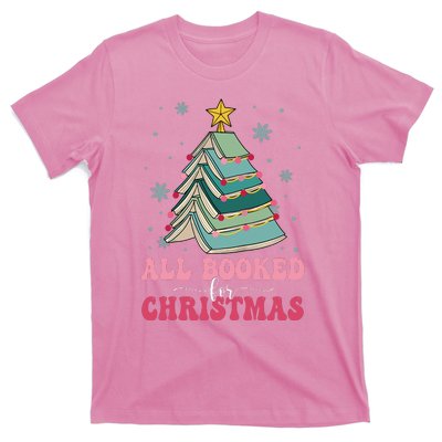 All Booked For Christmas Pine Tree Funny Xmas Raglan Baseball T-Shirt