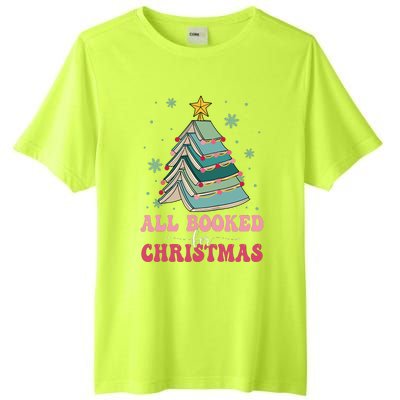 All Booked For Christmas Pine Tree Funny Xmas Raglan Baseball Tall Fusion ChromaSoft Performance T-Shirt