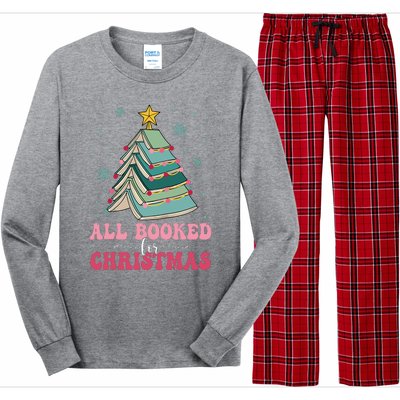 All Booked For Christmas Pine Tree Funny Xmas Raglan Baseball Long Sleeve Pajama Set