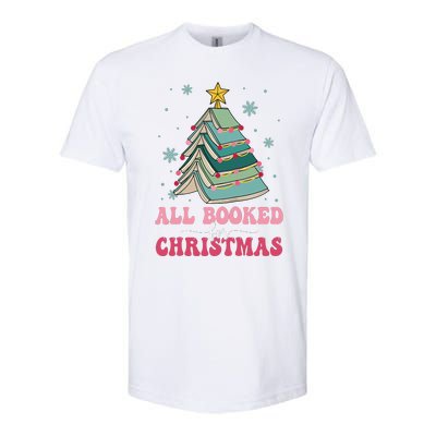 All Booked For Christmas Pine Tree Funny Xmas Raglan Baseball Softstyle CVC T-Shirt