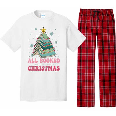 All Booked For Christmas Pine Tree Funny Xmas Raglan Baseball Pajama Set