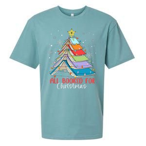 All Booked For Christmas Book Christmas Tree Lights Sueded Cloud Jersey T-Shirt