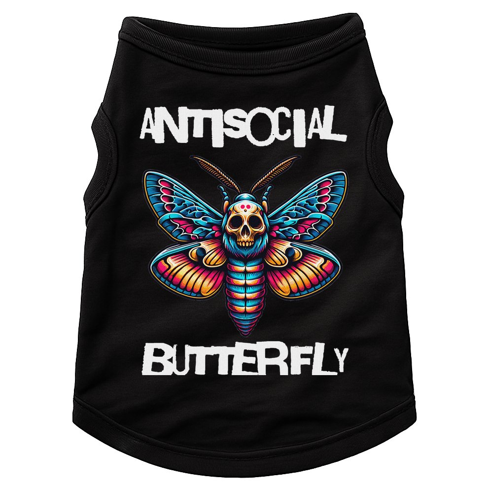 Antisocial Butterfly, Funny, With A Death Head Moth Doggie Tank