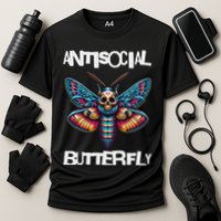 Antisocial Butterfly, Funny, With A Death Head Moth Performance Shirt